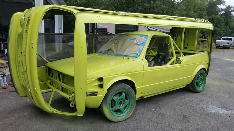 Illustration for article titled LeMons Bonkers Car-Building Legend Speedycop Will Race A Sideways Microbus